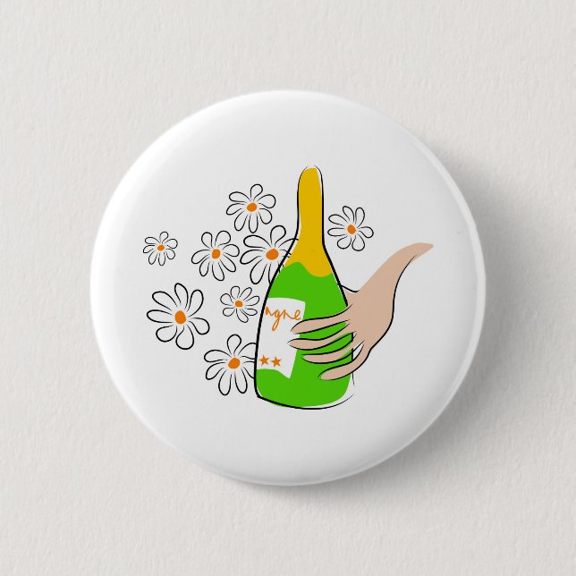 Badge Rond 5 Cm bouteille de vin (Devant)