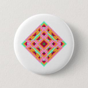 Badge Rond 5 Cm Bouteille Diamond en rose et vert