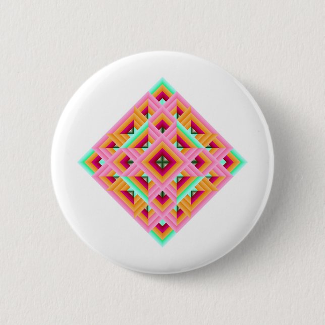 Badge Rond 5 Cm Bouteille Diamond en rose et vert (Devant)