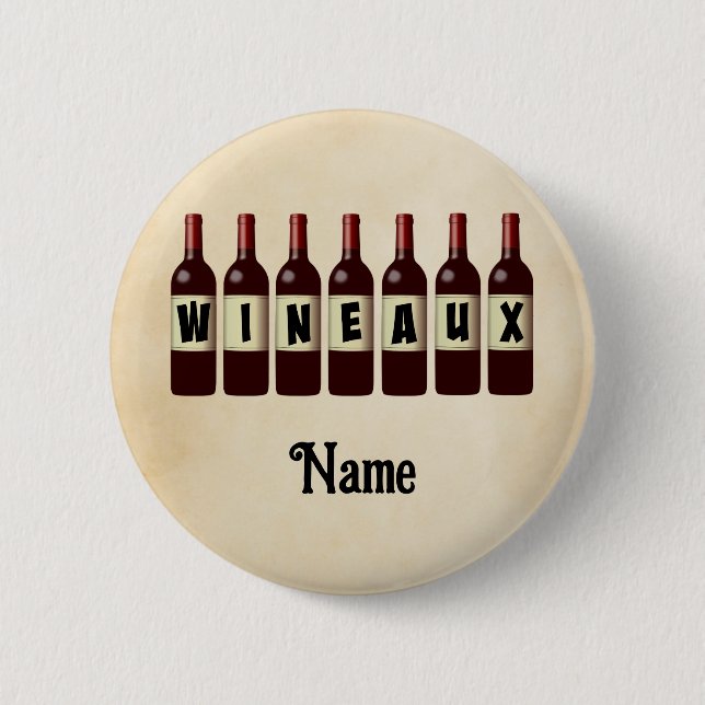 Badge Rond 5 Cm Bouteilles de vin rouge Wineaux Customisées (Devant)