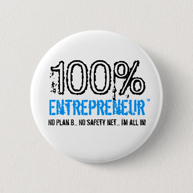 Badge Rond 5 Cm Bouton 100% d'Entrepreneur™ (Devant)