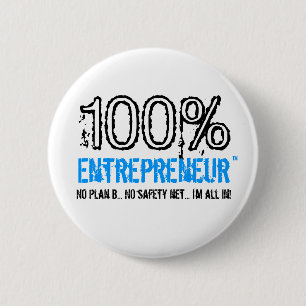 Badge Rond 5 Cm Bouton 100% d'Entrepreneur™