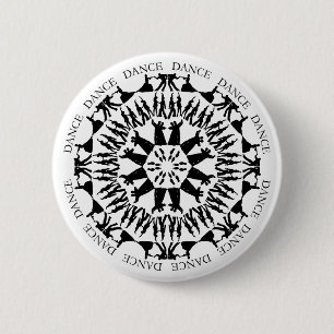 Badge Rond 5 Cm Bouton 1 de mandala de couples de danse
