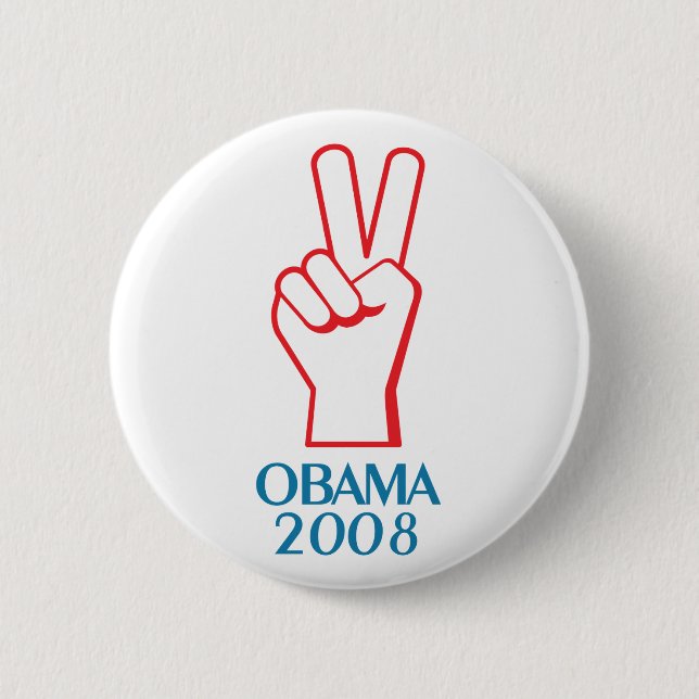 Badge Rond 5 Cm Bouton 2008 de paix d'Obama 61023 (Devant)