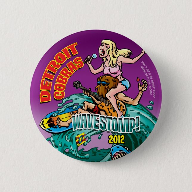 BADGE ROND 5 CM BOUTON 2012 DE COBRAS DE WAVESTOMP DETROIT (Devant)