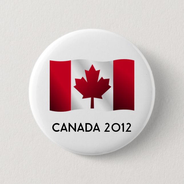Badge Rond 5 Cm Bouton 2012 de drapeau du Canada (Devant)