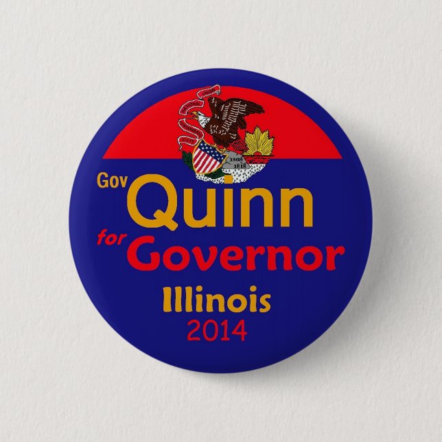 Badge Rond 5 Cm Bouton 2014 de QUINN l'Illinois (Devant)