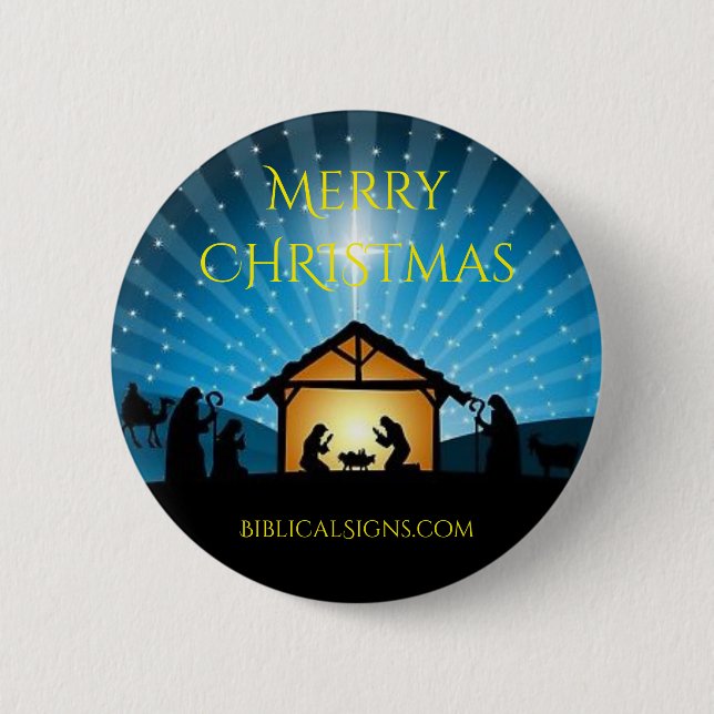 Badge Rond 5 Cm Bouton 2018 biblique de NOËL des signes ITH (Devant)