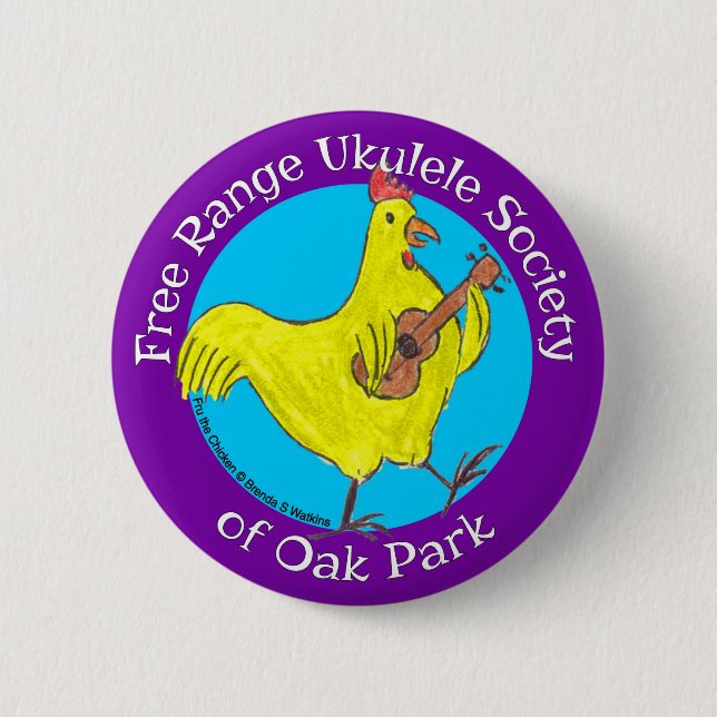 Badge Rond 5 Cm Bouton 2,5" société libre d'ukulélé de gamme d'Oak (Devant)