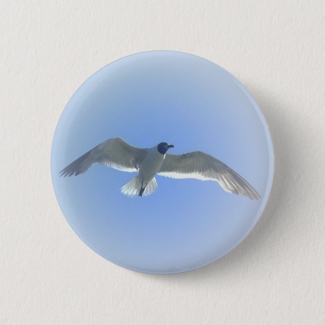 Badge Rond 5 Cm Bouton 2 de mouette en vol (Devant)