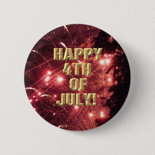 Badge Rond 5 Cm Bouton 4 juillet Fireworks 3