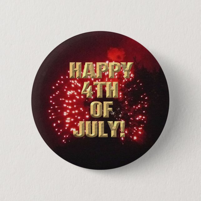 Badge Rond 5 Cm Bouton 4 juillet Fireworks 7 (Devant)