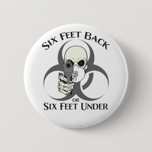 Badge Rond 5 Cm Bouton 6 pieds arrière ou 6 pieds sous