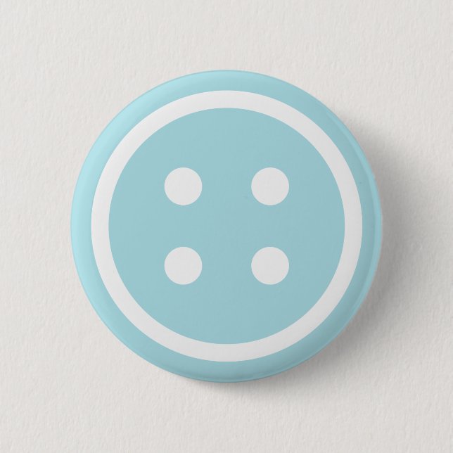 Badge Rond 5 Cm Bouton à coudre bleu (Devant)