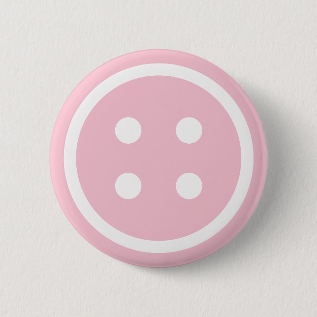 Badge Rond 5 Cm Bouton à coudre rose mou (Devant)