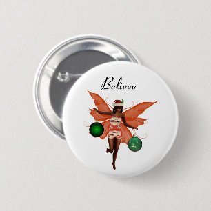 Badge Rond 5 Cm Bouton à épingle de Noël afro-américain