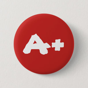 Badge Rond 5 Cm Bouton A+ Funky Blood Type Group
