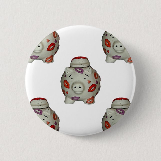 Badge Rond 5 Cm Bouton à lèvres adorable (Devant)