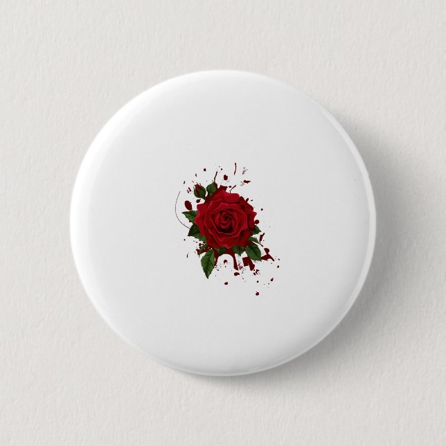 Badge Rond 5 Cm Bouton à motif floral (Devant)