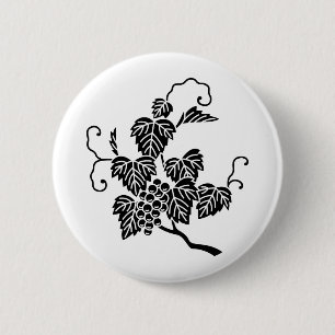 Badge Rond 5 Cm Bouton à revers de branche de raisin