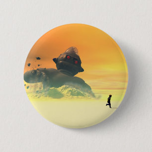 Badge Rond 5 Cm Bouton abandonné de renaissance de robot