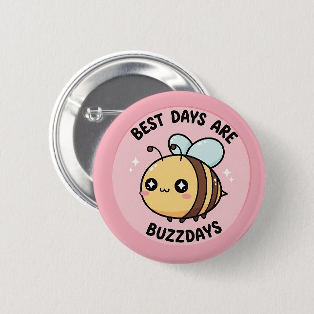 Badge Rond 5 Cm Bouton abeille – Épinglette mignonne de bourdon (Devant & derrière)