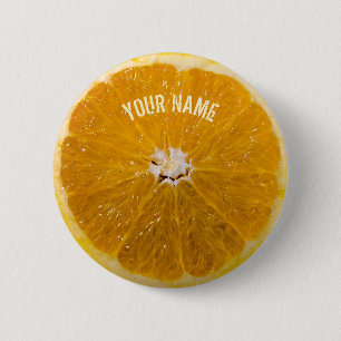 Badge Rond 5 Cm Bouton abstrait de dessin d'orange