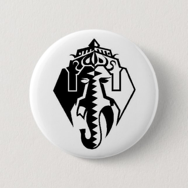 Badge Rond 5 Cm Bouton abstrait de Ganesh (Devant)