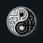 Badge Rond 5 Cm Bouton abstrait de Pin de sac à dos de Yang de<br><div class="desc">Bouton abstrait de Pin de sac à dos de Yang de Yens</div>