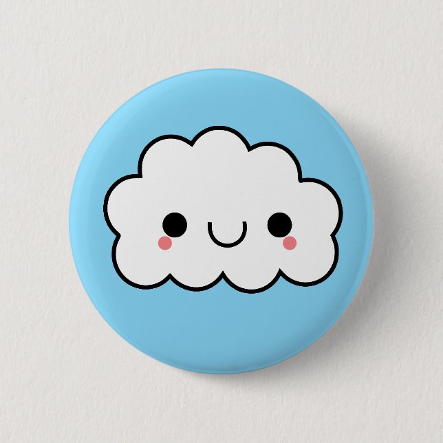 Badge Rond 5 Cm Bouton adorable de nuage de Kawaii (Devant)