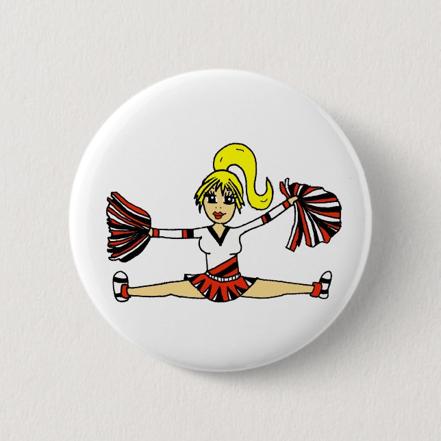 Badge Rond 5 Cm Bouton adorable de pom-pom girl (Devant)