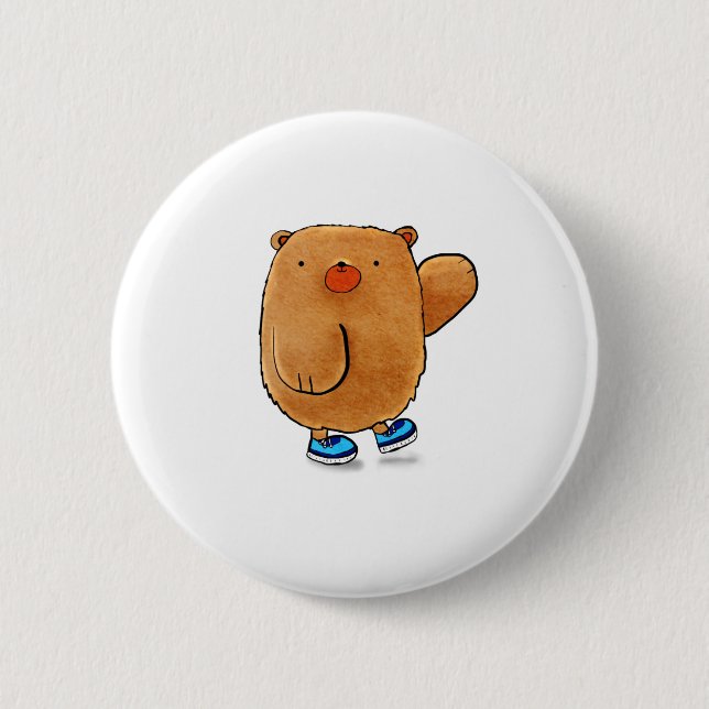 Badge Rond 5 Cm Bouton Adorable Ours Teddy (Devant)