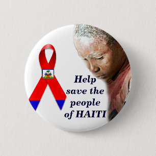 Badge Rond 5 Cm Bouton Aide Haïti_