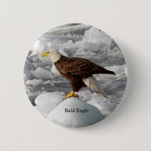 Badge Rond 5 Cm Bouton Aigle (Devant)