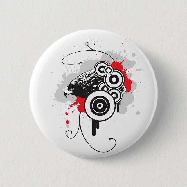 Badge Rond 5 Cm Bouton Aigle (Devant)
