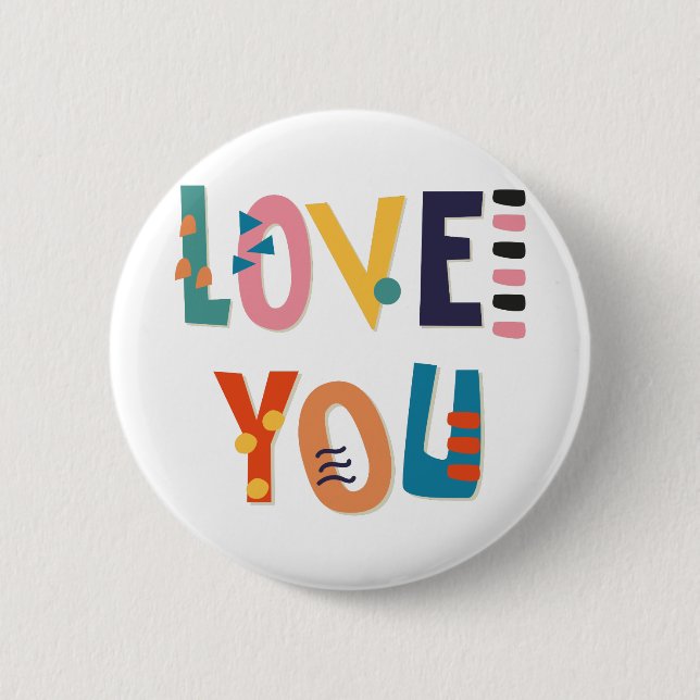 Badge Rond 5 Cm Bouton Aimer (Devant)