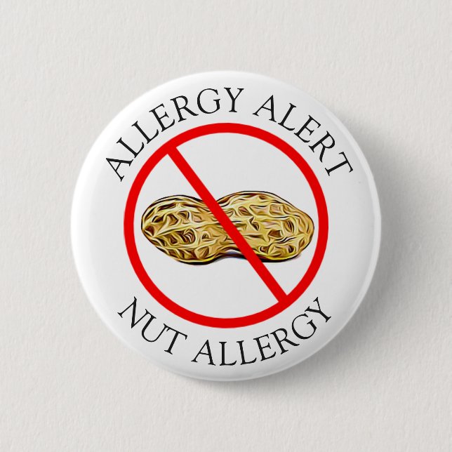 Badge Rond 5 Cm Bouton Alerte d'allergie aux arachides sévères (Devant)