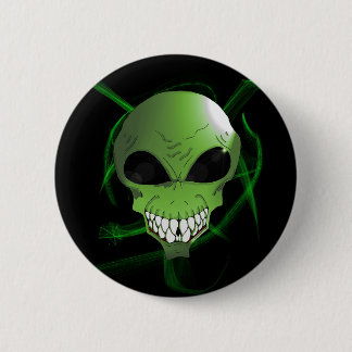 Badge Rond 5 Cm Bouton alien vert