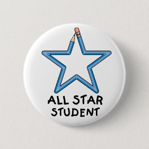 Badge Rond 5 Cm Bouton All Star Student