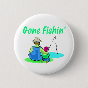 Badge Rond 5 Cm Bouton allé de Fishin