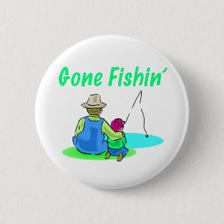 Badge Rond 5 Cm Bouton allé de Fishin