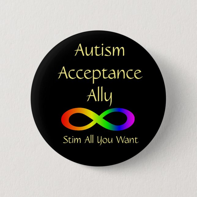 Badge Rond 5 Cm Bouton Ally Acceptation de l'autisme (Devant)