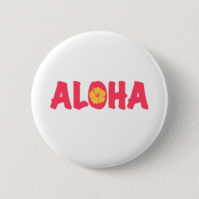 Badge Rond 5 Cm Bouton Aloha (Devant)
