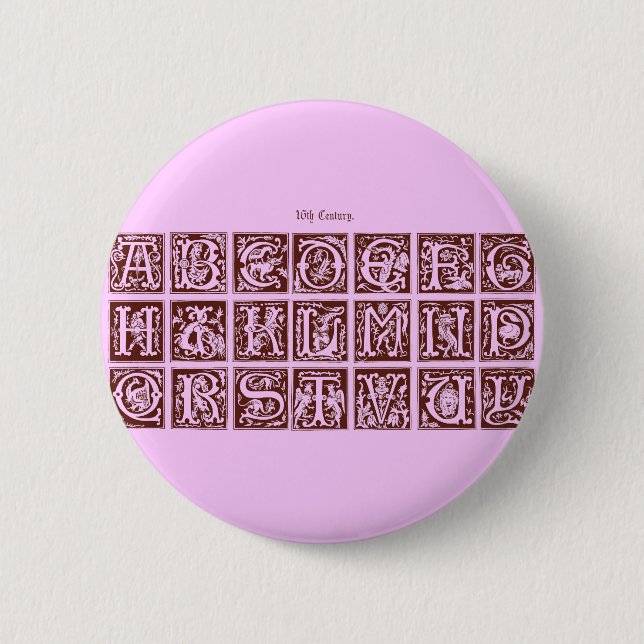 Badge Rond 5 Cm Bouton Alphabet (Devant)