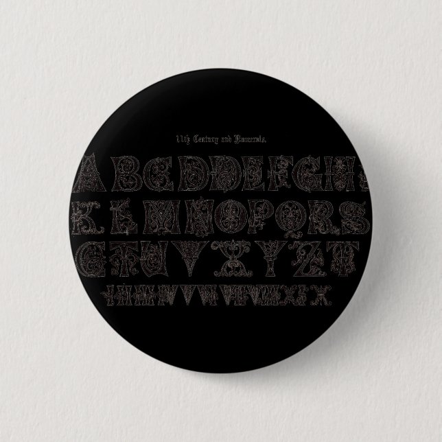 Badge Rond 5 Cm Bouton Alphabet (Devant)