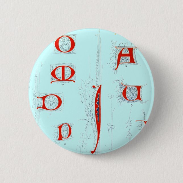 Badge Rond 5 Cm Bouton Alphabet (Devant)