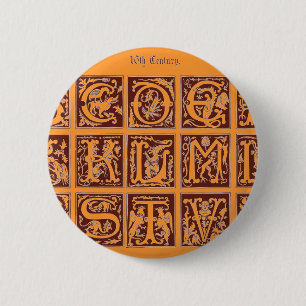 Badge Rond 5 Cm Bouton Alphabet