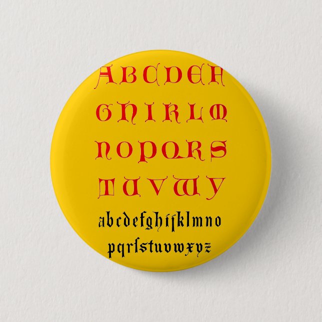 Badge Rond 5 Cm Bouton Alphabet (Devant)