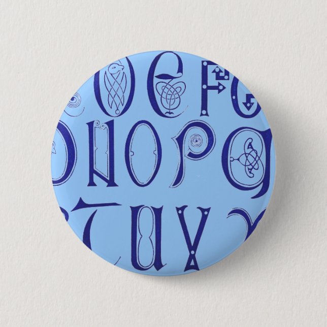 Badge Rond 5 Cm Bouton Alphabet (Devant)