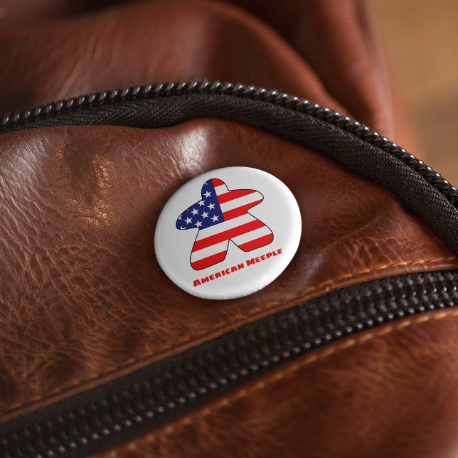 Badge Rond 5 Cm Bouton américain Meeple (Créateur téléchargé)